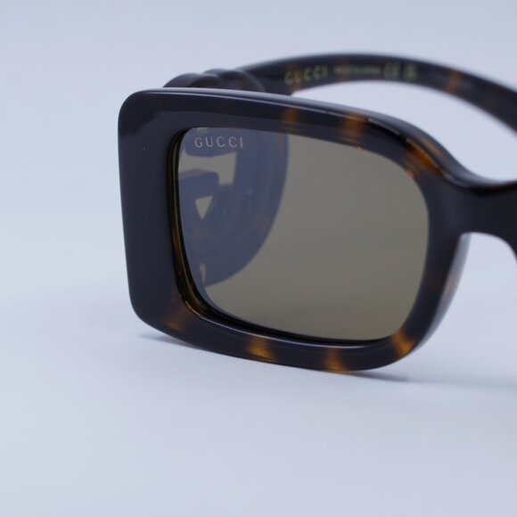 🕶️ New Gucci GG1325S 012 Sunglasses - Dark Brown Havana Frame - Picture 4 of 10